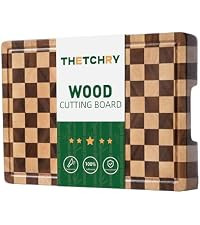 THETCHRY Cutting Boards for Kitchen, Checkered Cutting Board Upgraded, Acacia Wood Chopping Board... | Amazon (US)