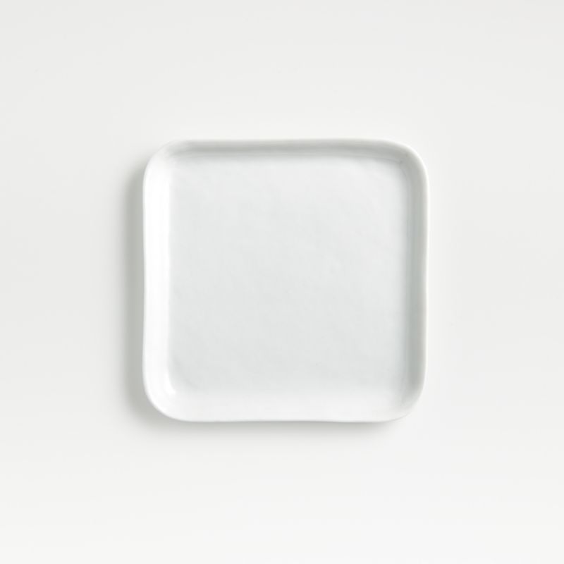 Mercer White Square Ceramic Appetizer Plate + Reviews | Crate & Barrel | Crate & Barrel