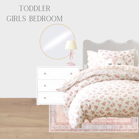 Heres the PERFECT design for a toddlers girls room! I chose a twin bedframe that would easily transition when they age out and this duvet cover is on sale! I think its perfect!

#LTKhome #LTKSale #LTKFind