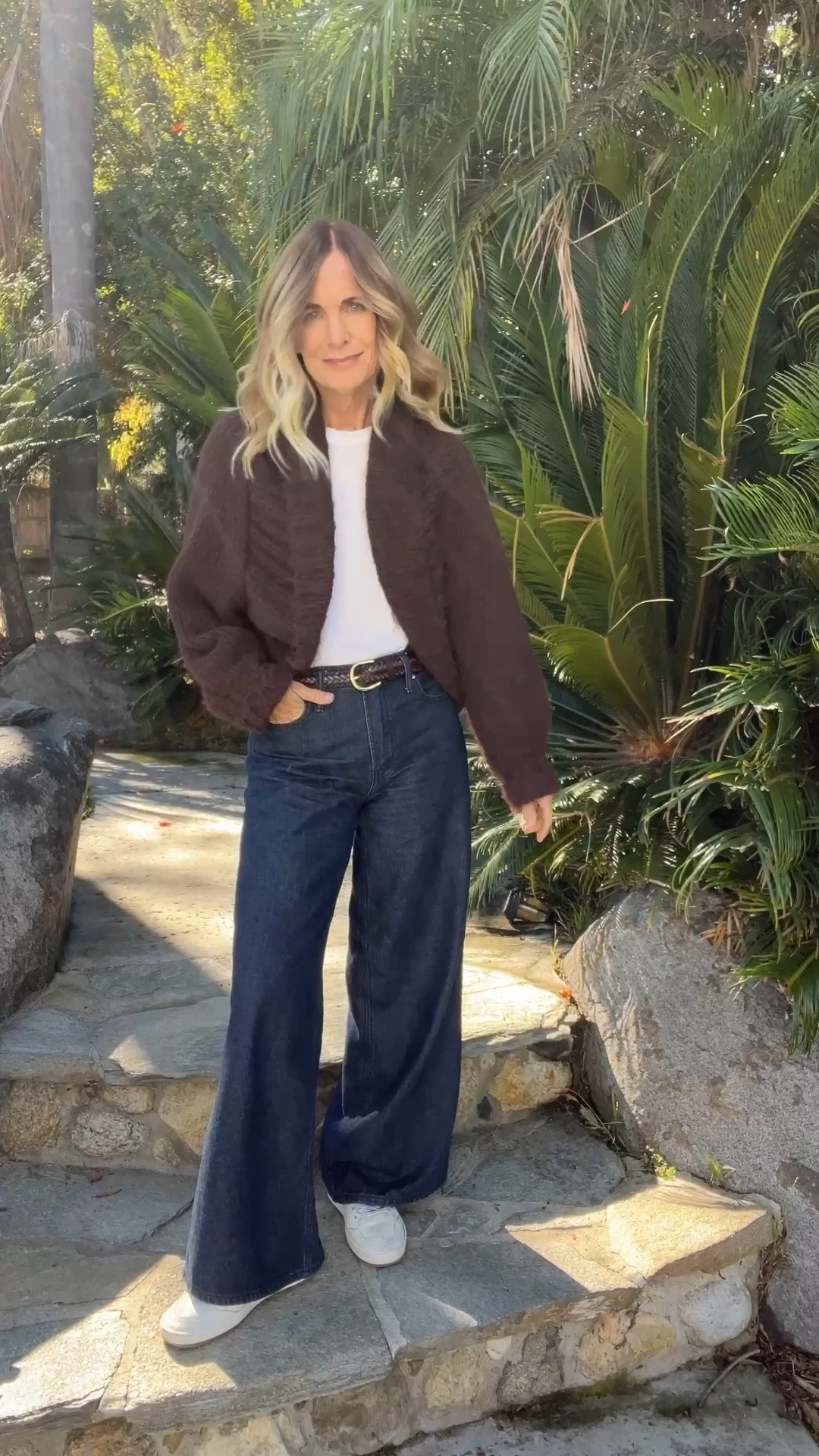 Brown is the new black! 
I’m in love with this brown open cardigan and brown belt! 
The denim is so soft! 

I’m 5’4” wearing XS, 0 and 25