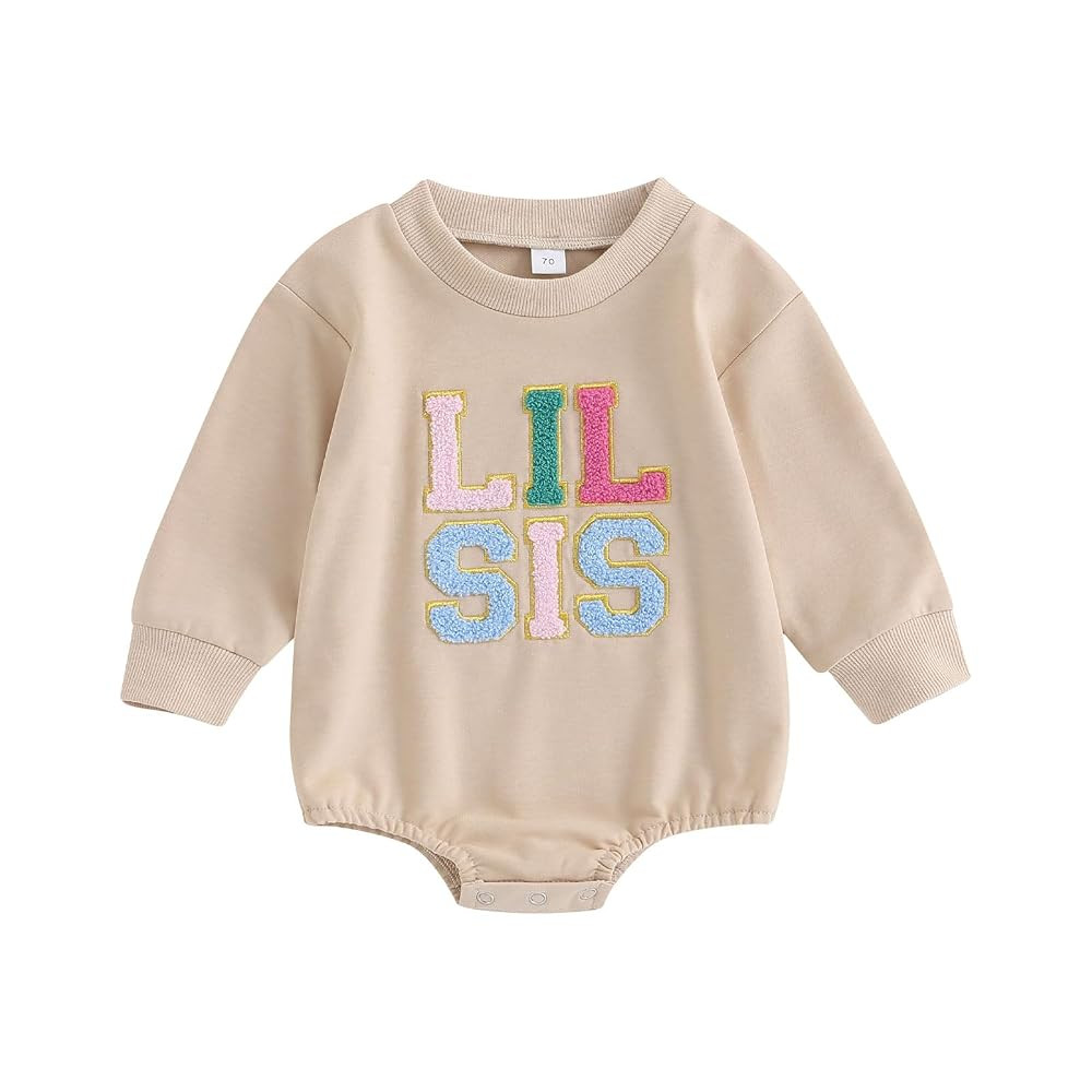 VISGOGO Infant Baby Boy Girls Big Lil Bro Big Lil Sis Matching Set Sweatshirt Romper Embroidery S... | Amazon (US)