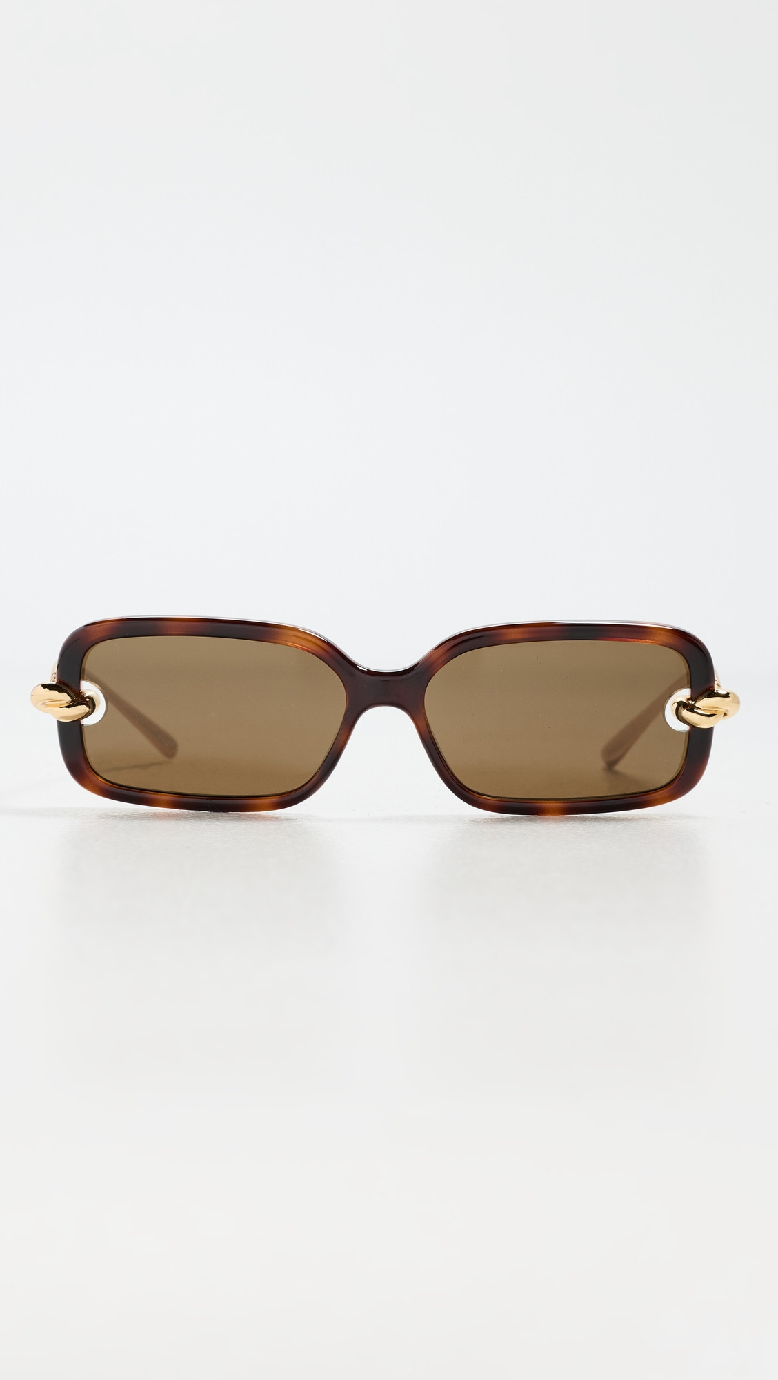 Bottega Veneta Knot Sunglasses Havana-Gold-Brown One Size | Shopbop