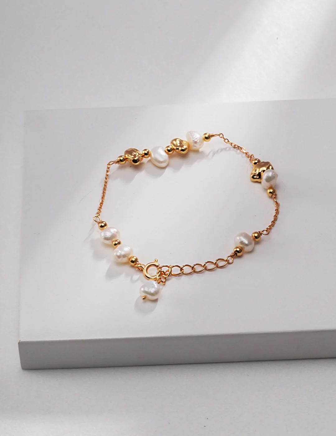 Pearl and Gold Bead Bracelet - 18k Gold Jewelry by Apelila | Apelila Jewelry