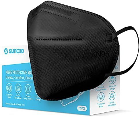 SUNCOO Protective KN95 Face Mask - 20 Pack, 5 Layers Cup Dust Filter Cover Against PM2.5 Dust, Sm... | Amazon (US)