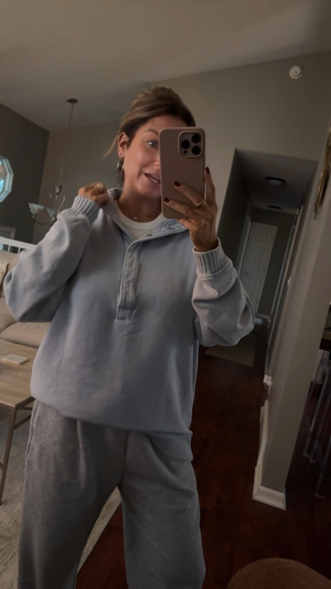 Comfiest pullover from Aerie! Don’t miss their 30-50% off everything sale! Love this blue! Comes in other colors too, wearing a size XS, runs big!

And I love those gray sweatpants from Walmart! Under $20 and wearing size medium! 

#LTKFindsUnder50 #LTKSaleAlert