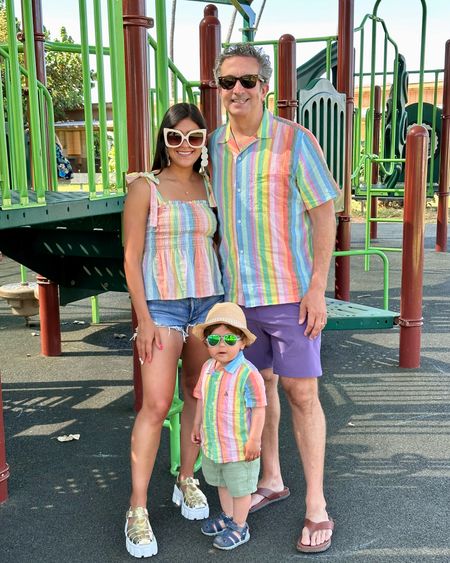 Vibrant 🌈 matching family fits. 