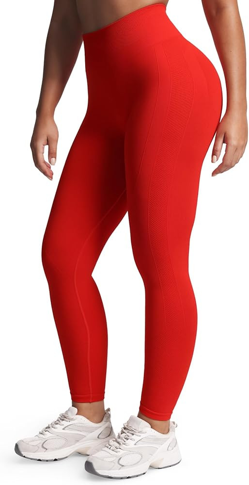 Aoxjox Workout Seamless Leggings for Women High Waisted Fitness Yoga Contour Sculpt Pants 22" | Amazon (US)