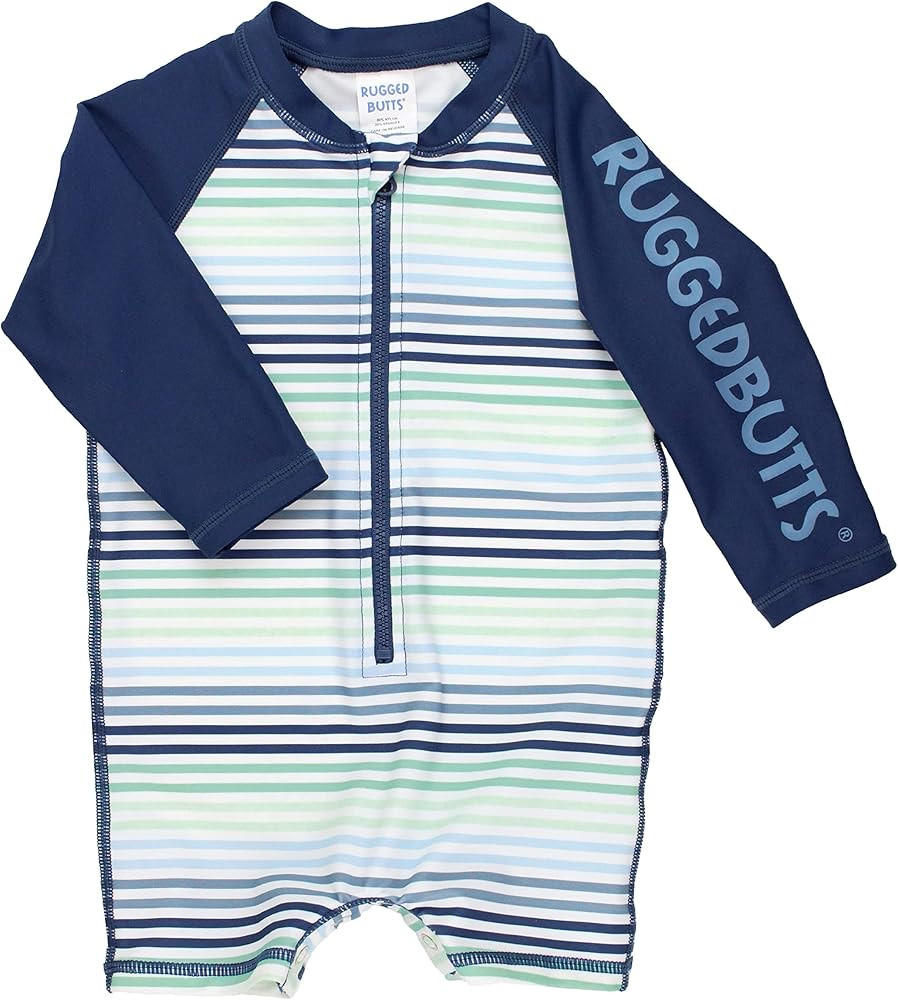 RUGGEDBUTTS Baby/Toddler Boy Swimsuit, One Piece Zipper Rash Guard Sunsuit with UPF 50+ Sun Prote... | Amazon (US)