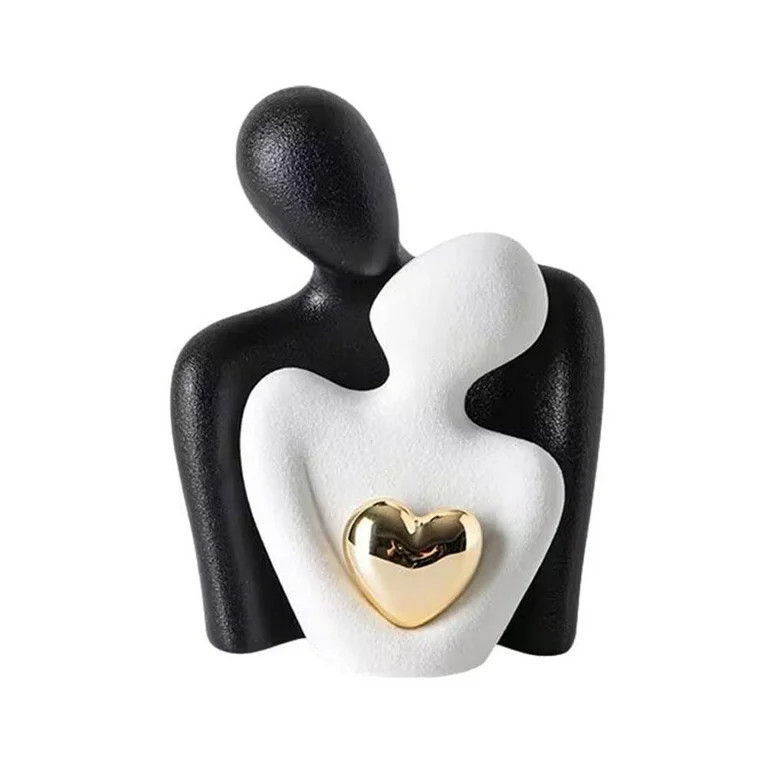 Pekkaxy Heart Expression Sculpture, Porcelain Romantic Couple Figurines Statue, Aesthetic Decorat... | Walmart (US)