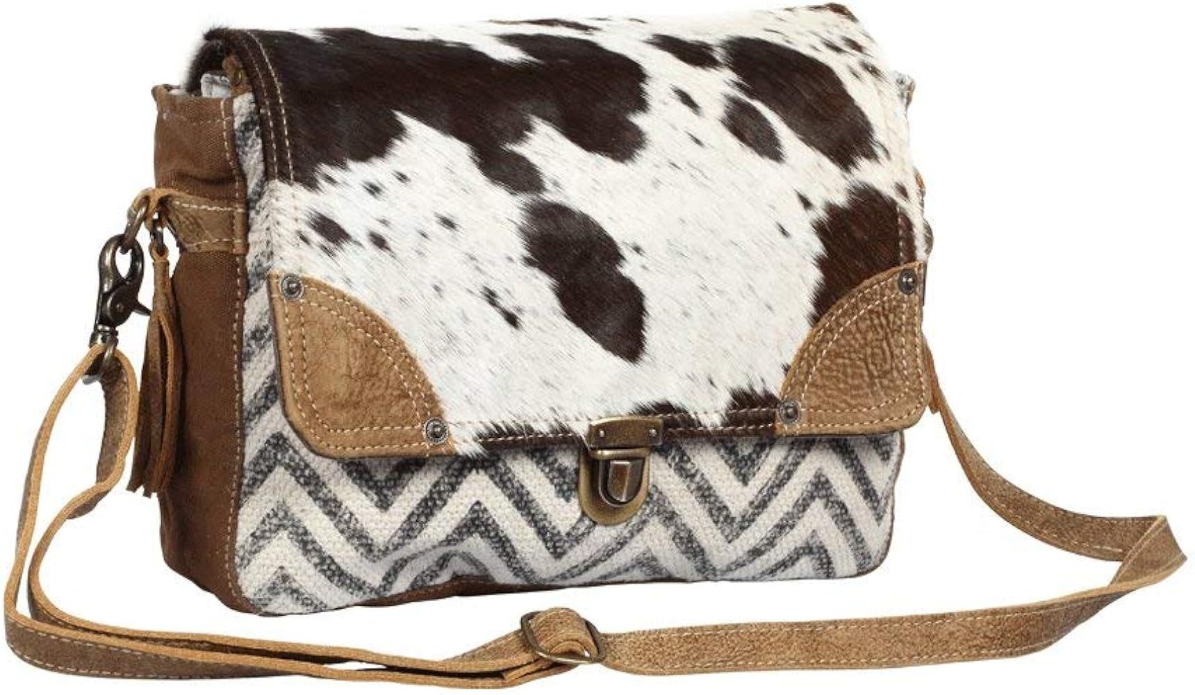 Myra Bag Pearl Fusion Upcycled Canvas & Cowhide Messenger Bag S-1380 | Amazon (US)