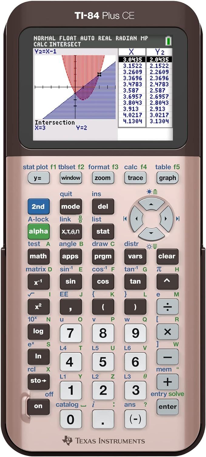 Texas Instruments TI-84 Plus CE Color Graphing Calculator, Rose Gold (Metallic) | Amazon (US)