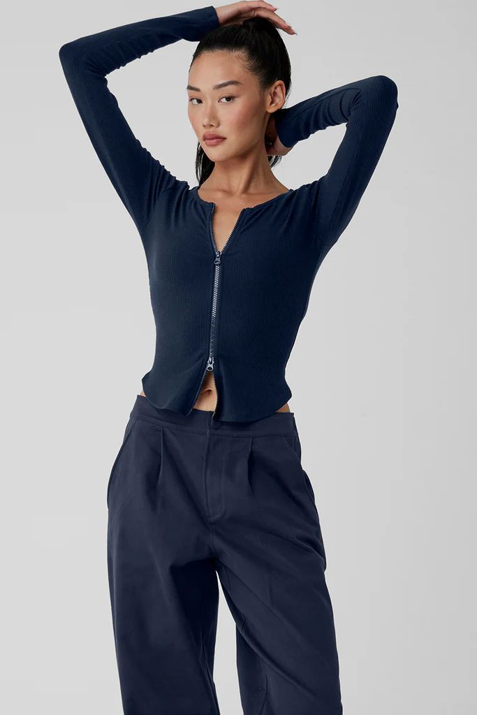 Ribbed Stardust Jacket - Navy | Alo Yoga