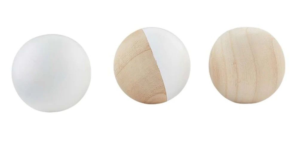 Wood Finish Wood Ball Decor | TREEHOUSE ON MAIN