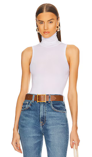 Turtleneck Tank in 2nd Skin Jersey in White | Revolve Clothing (Global)