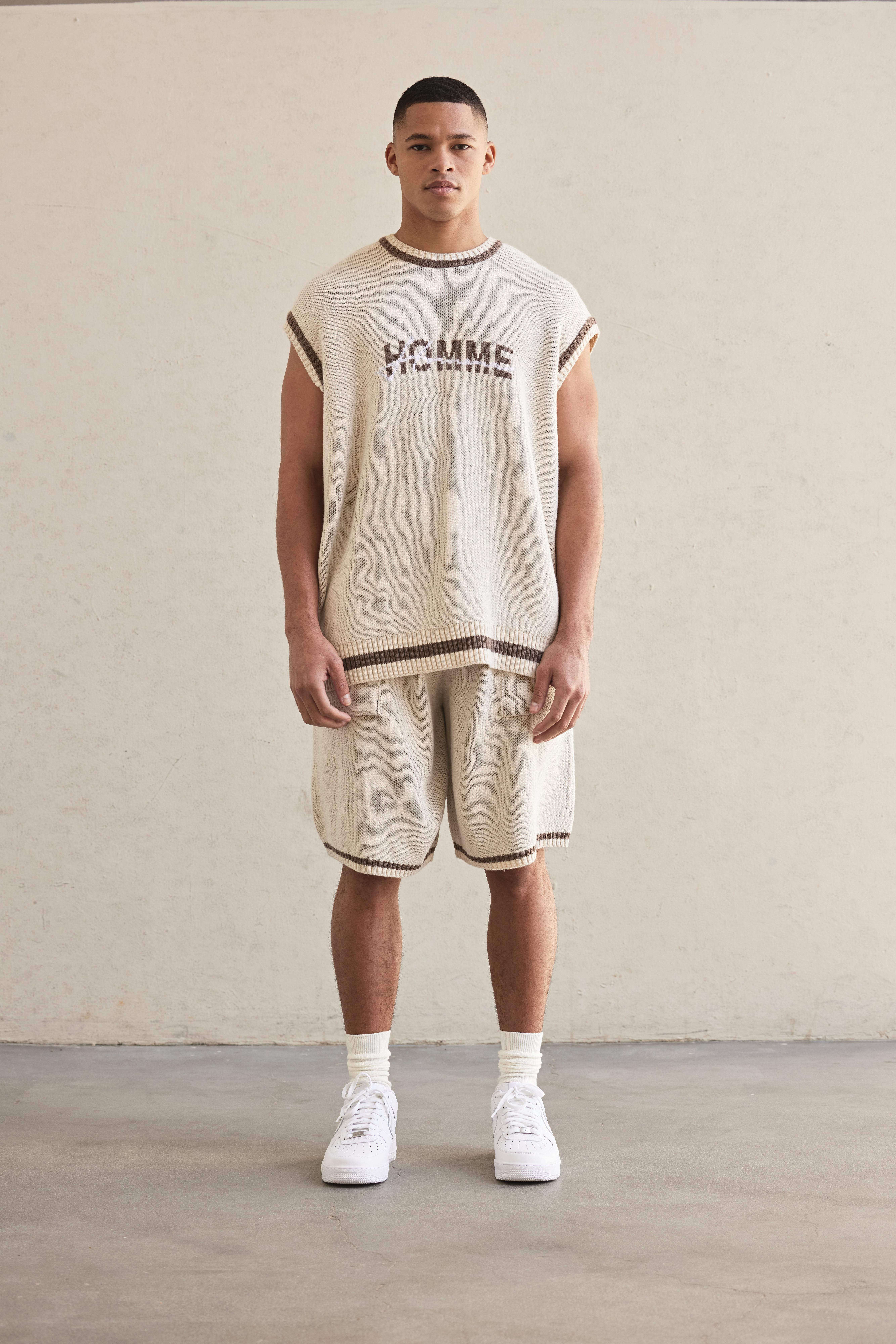 Oversized Basketball Knitted Vest Set | boohooMAN (DE, IE & UK)
