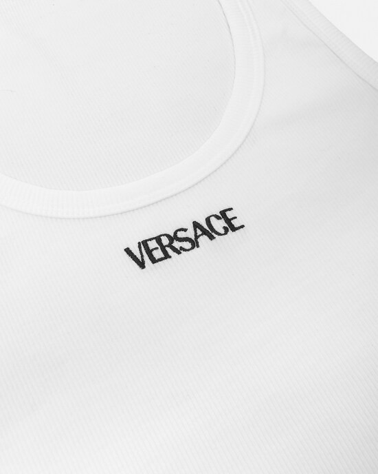 Logo Ribbed Tank Top | Versace (US)