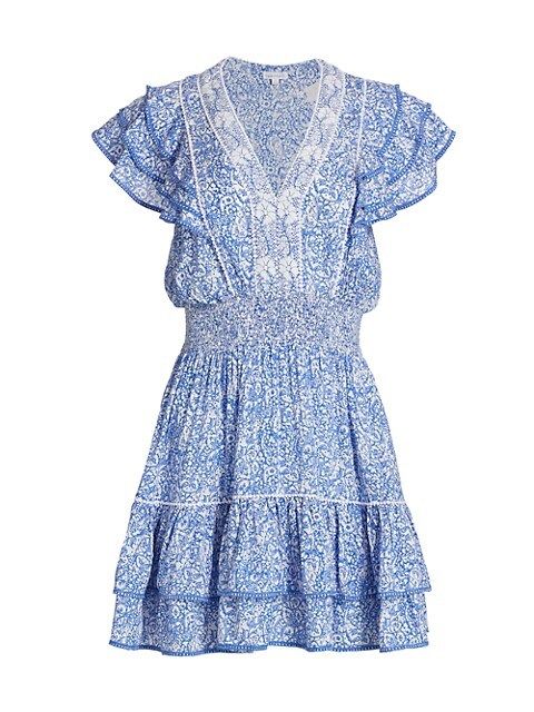 Camilia Ruffle Paisley Mini A-Line Dress | Saks Fifth Avenue