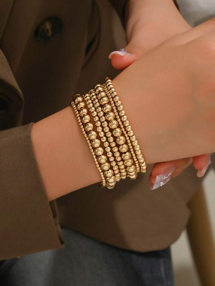 7pcs/set Minimalist Beaded Bracelet | SHEIN