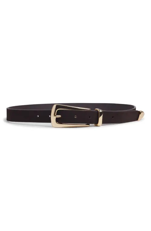 Favorite Daughter The Suede Statement Belt in Chocolate/Polished Gold at Nordstrom, Size Small | Nordstrom