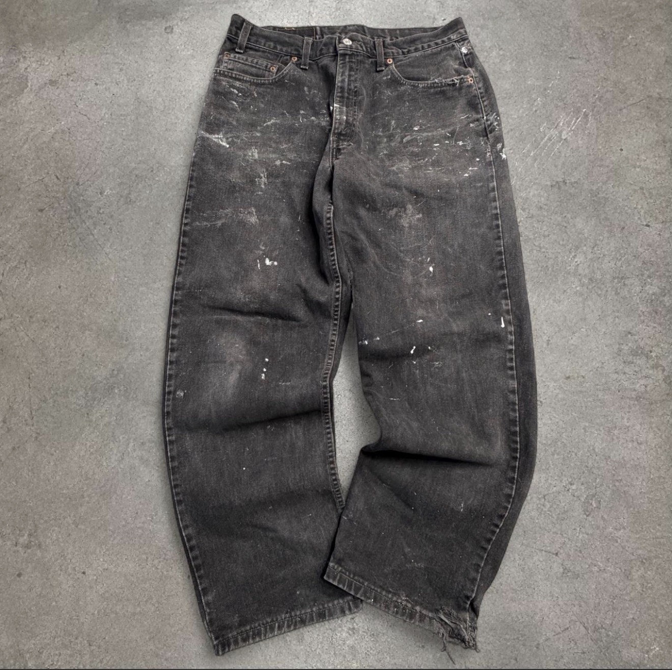 LEVIS VTG 90s 550 Faded Black Jeans 34x30 Distressed Paint Splatter Grunge | eBay US