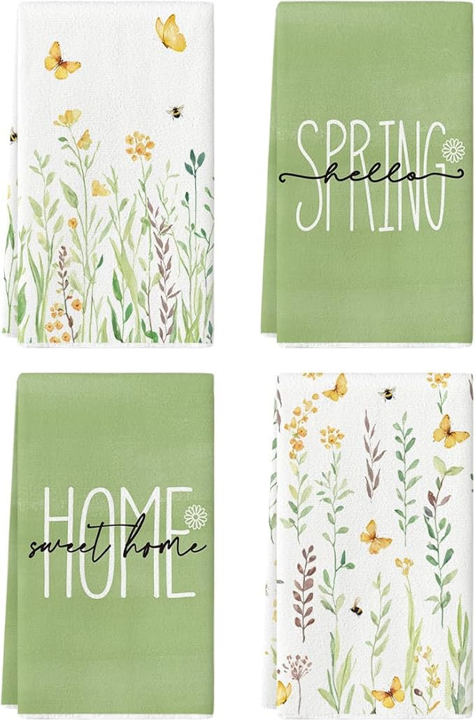 Artoid Mode Flower Home Spring Kitchen Towels Dish Towels, 18x26 Inch Seasonal Decoration Hand To... | Amazon (US)