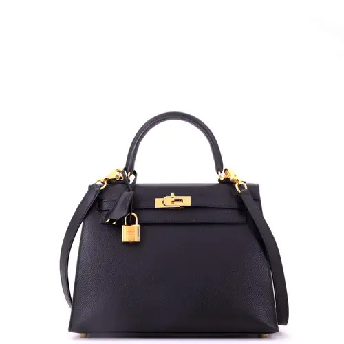 Pre-Owned Hermes Kelly Handbag Black Epsom with Gold Hardware 25 at Nordstrom, Size Small | Nordstrom