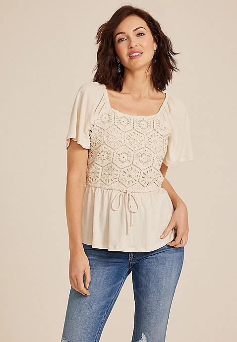 Crochet Peplum Top | Maurices