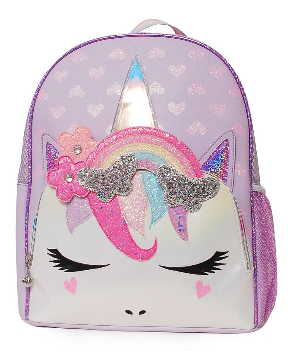 OMG Accessories Girls' Backpacks LAVENDER - Lavender Flower Crown Miss Gwen Unicorn Backpack | Zulily