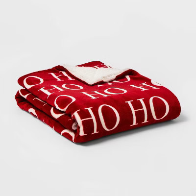Printed Plush Reversed to Sherpa Throw Blanket - Threshold™ | Target