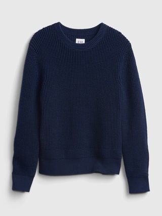 Kids Waffle-Knit Crewneck Sweater | Gap (US)