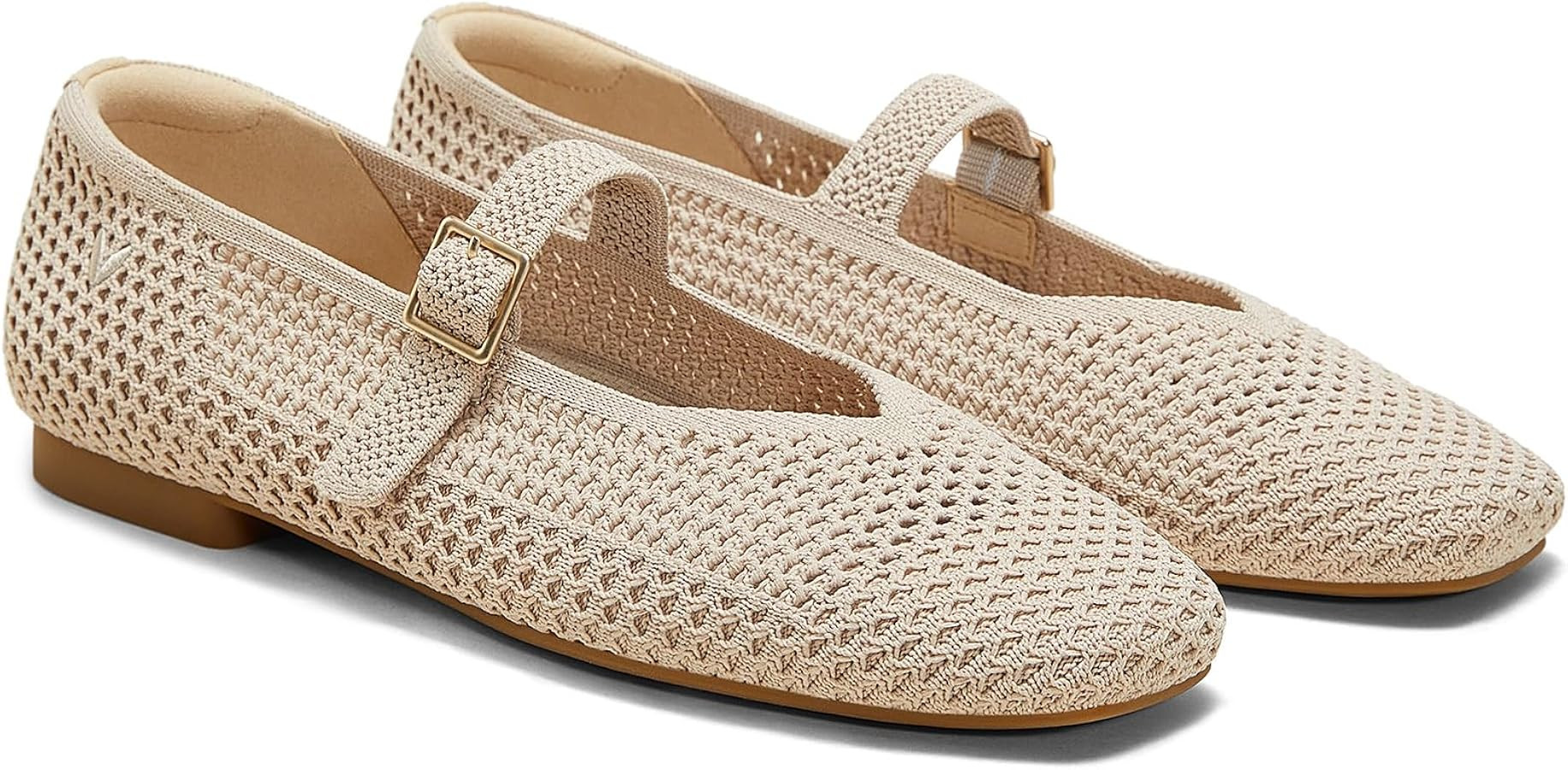 VIVAIA Margot Mary Jane Women Flat Shoes Slip on Square-Toe Washable Shoes Comfortable for Work w... | Amazon (US)