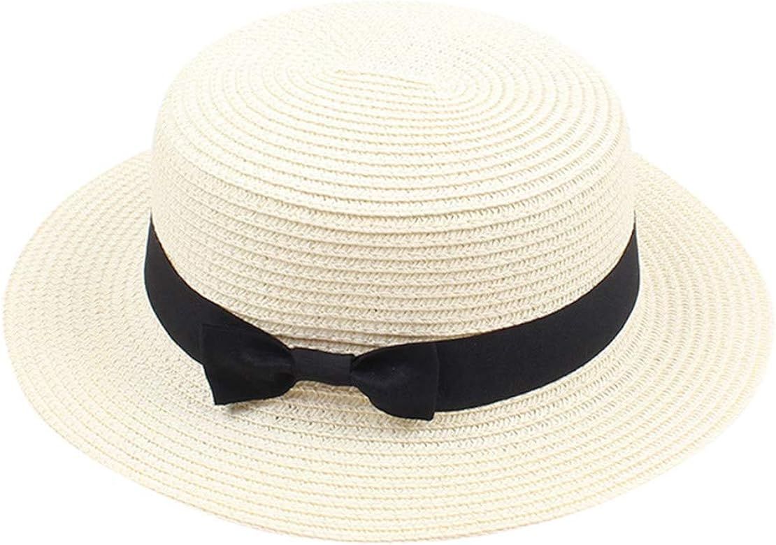 Summer Sun Hats for Girl Kids Summer Wide Brim Straw Boater Hat Foldable Packable Beach Straw Hat... | Amazon (US)