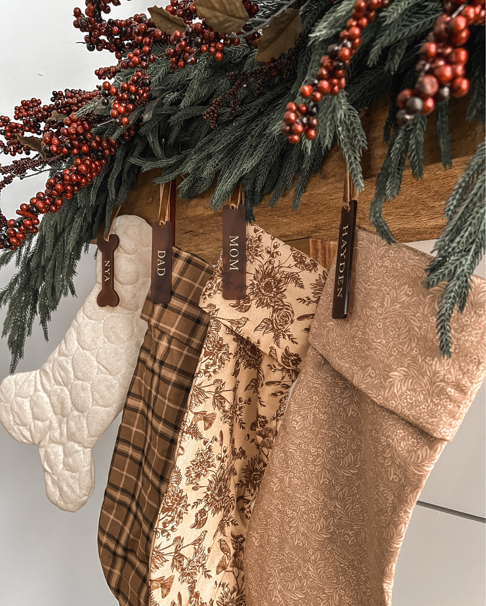 The stockings & name tags are from 2 different Etsy shops, but why do they compliment each other PERFECTLY?!

Christmas Mantel | Christmas Decor | Holiday Decor | Christmas Stockings

#LTKHoliday #LTKHome