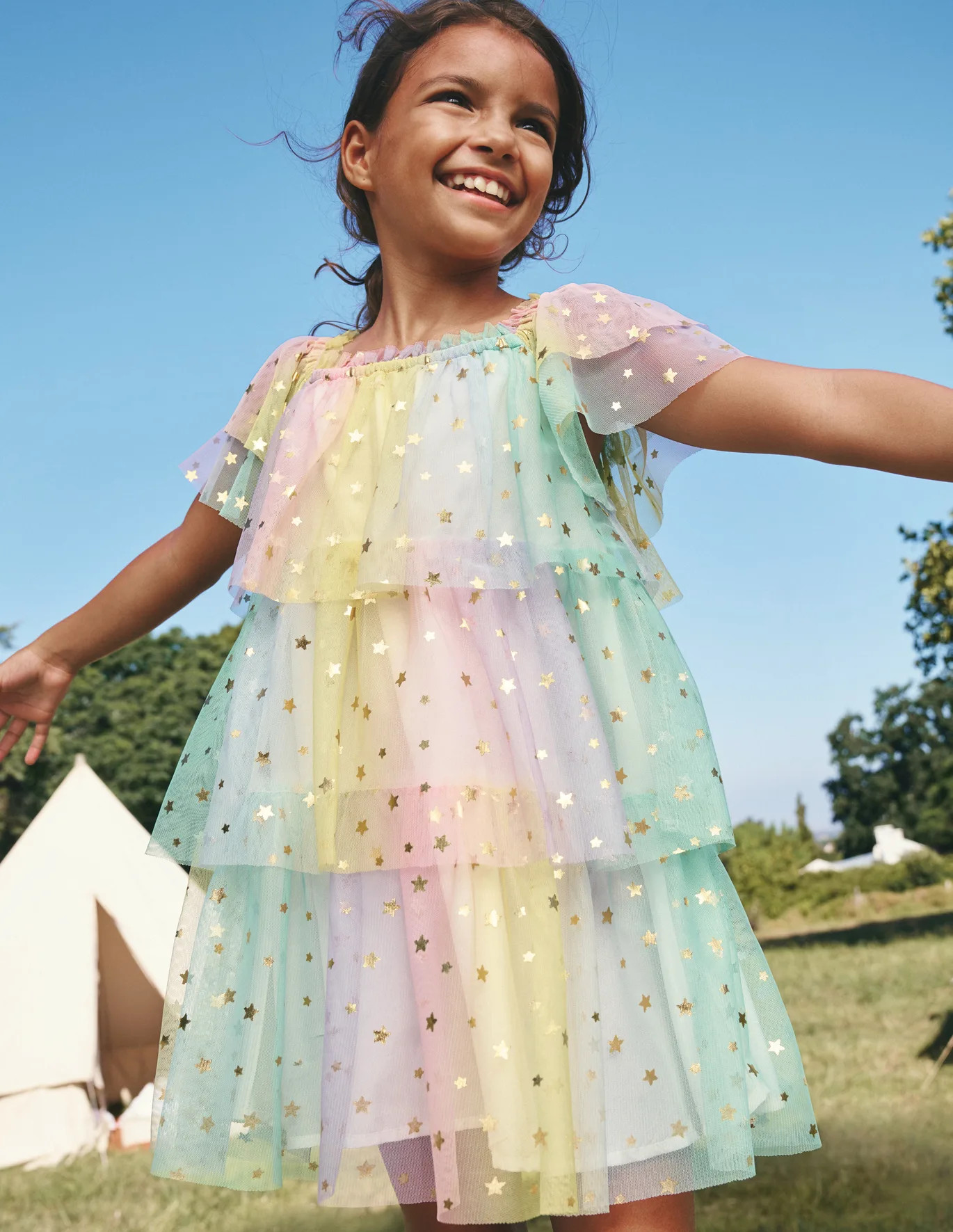 Tiered Tulle Dress | Boden UK