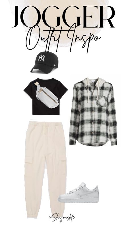 Casual jogger outfit idea 

Joggers L 
Top L 
Flannel XL 

Aerie , Walmart , joggers , cropped , cream , black , flannels , hat , fall , fall fashion 


#LTKmidsize #LTKfindsunder50 #LTKSale