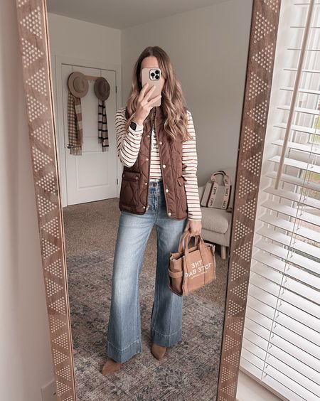 I am loving this quilted vest to layer over a tee with trouser jeans. I am a size 26 wearing a 25/0 here.

#LTKSeasonal #LTKstyletip #LTKover40