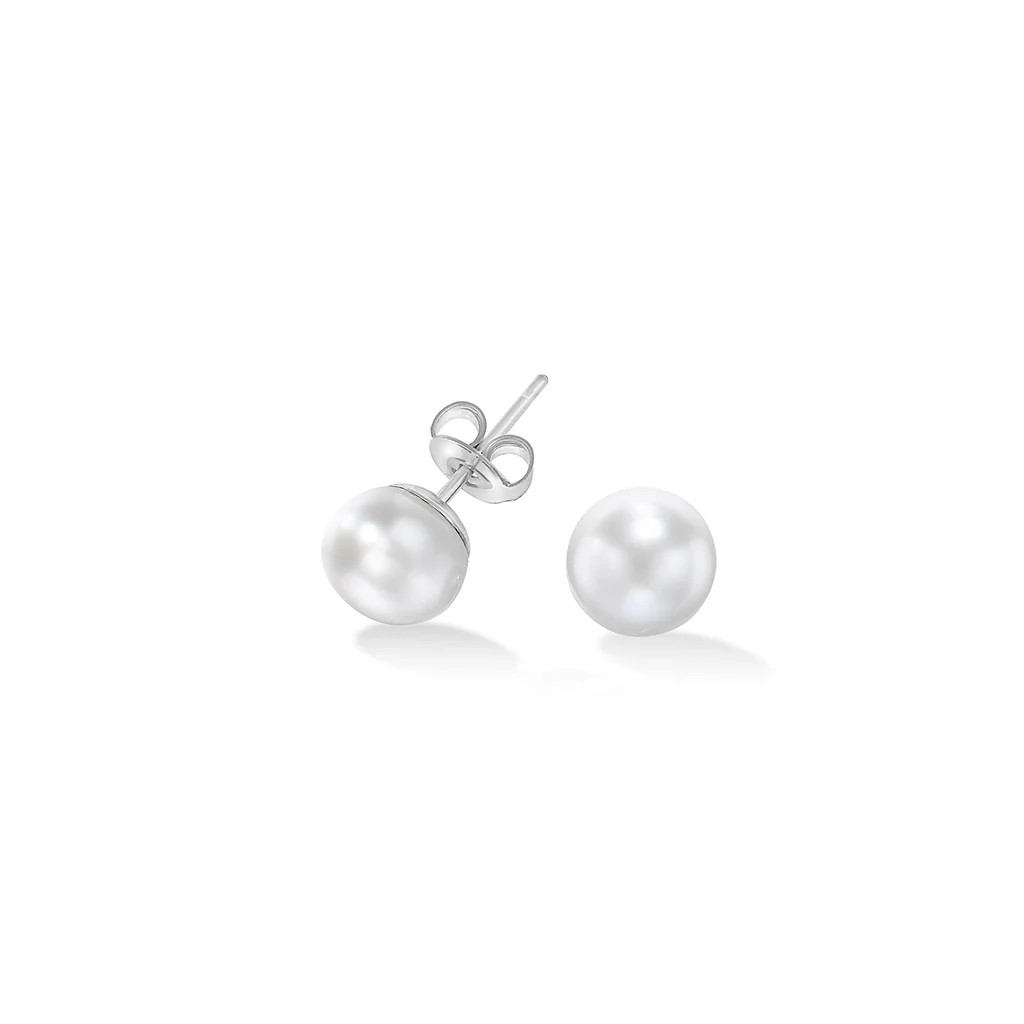 White Timeless Freshwater Pearl Studs | Dower & Hall