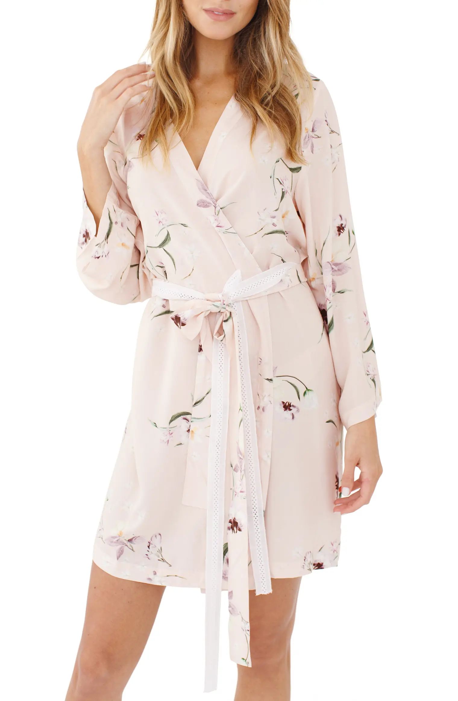 Floral Print Short Robe | Nordstrom