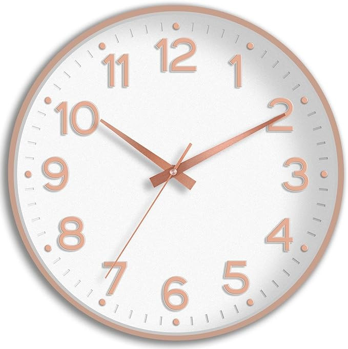 Roymnie Wall Clock 12 Inch Silent Wall Clocks Battery Operated- Modern Non Ticking Analog Clock D... | Amazon (US)