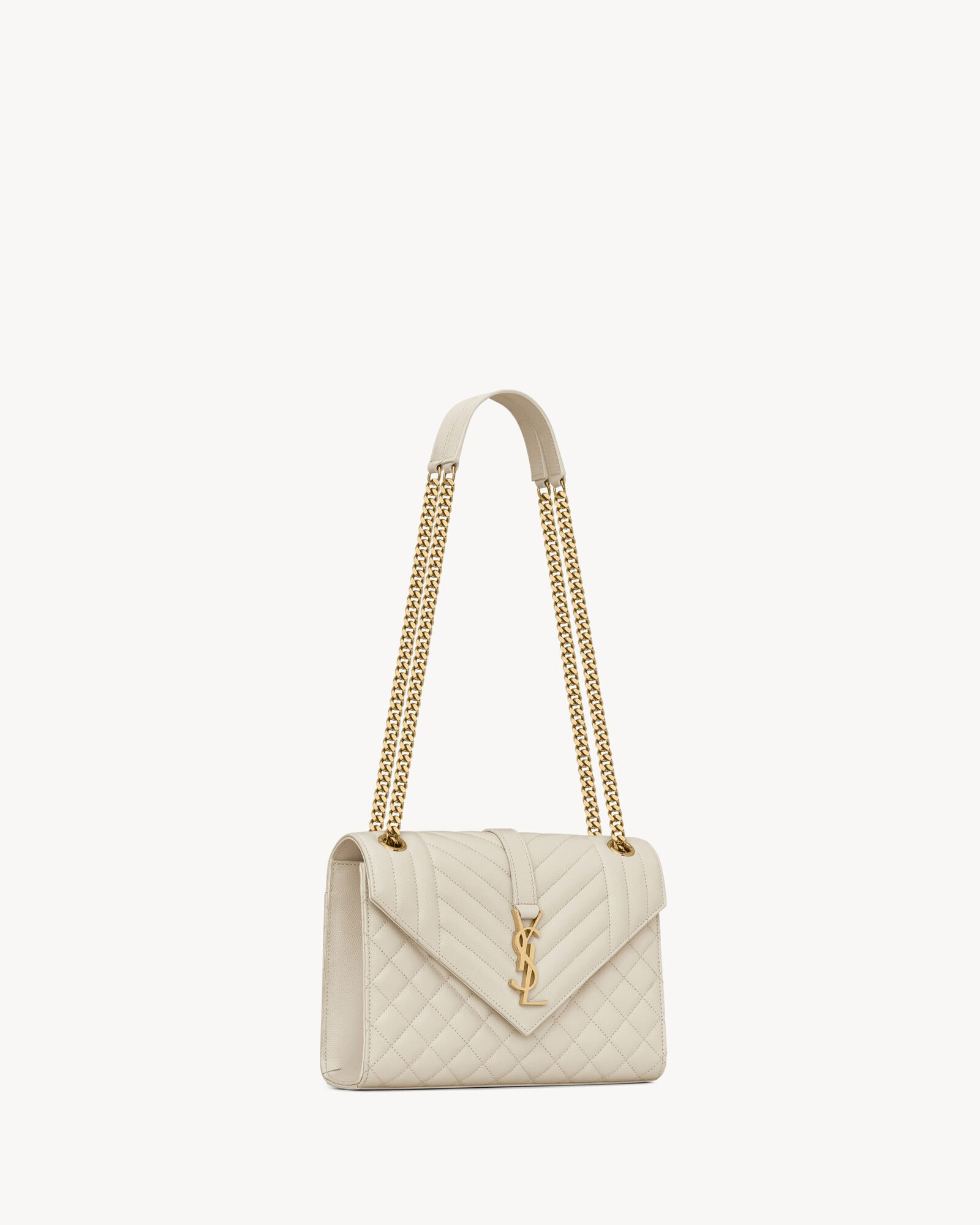 medium envelope  in quilted grain de poudre embossed leather | Saint Laurent Inc. (Global)