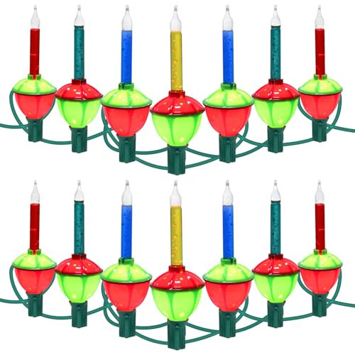 14Pcs Multicolor Christmas Bubble Lights for Christmas Tree Vintage Christmas Lights, 22Ft Bubbling Christmas Lights for Vintage Christmas Decorations for Tree Garland Mantel Yard, 5W, 2 Spare Bulbs | Amazon (US)