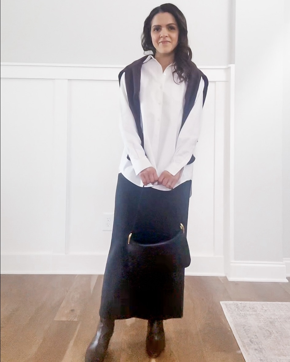 Monthly outfit planner OCTOBER: Planner to person: Fall outfits | denim skirt, white button up, layered sweater, ankle boots 

Image inspo credit: Pinterestt

#falloutfit #classicstyle #casualstyle 


#LTKSeasonal #LTKStyleTip