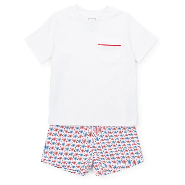 Hudson Boys' Pima Cotton Short Set - Stars and Stripes | Lila and Hayes