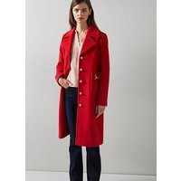 Spencer Red Recycled Wool Blend Snaffle-Detail Coat, Red | L.K. Bennett (UK)