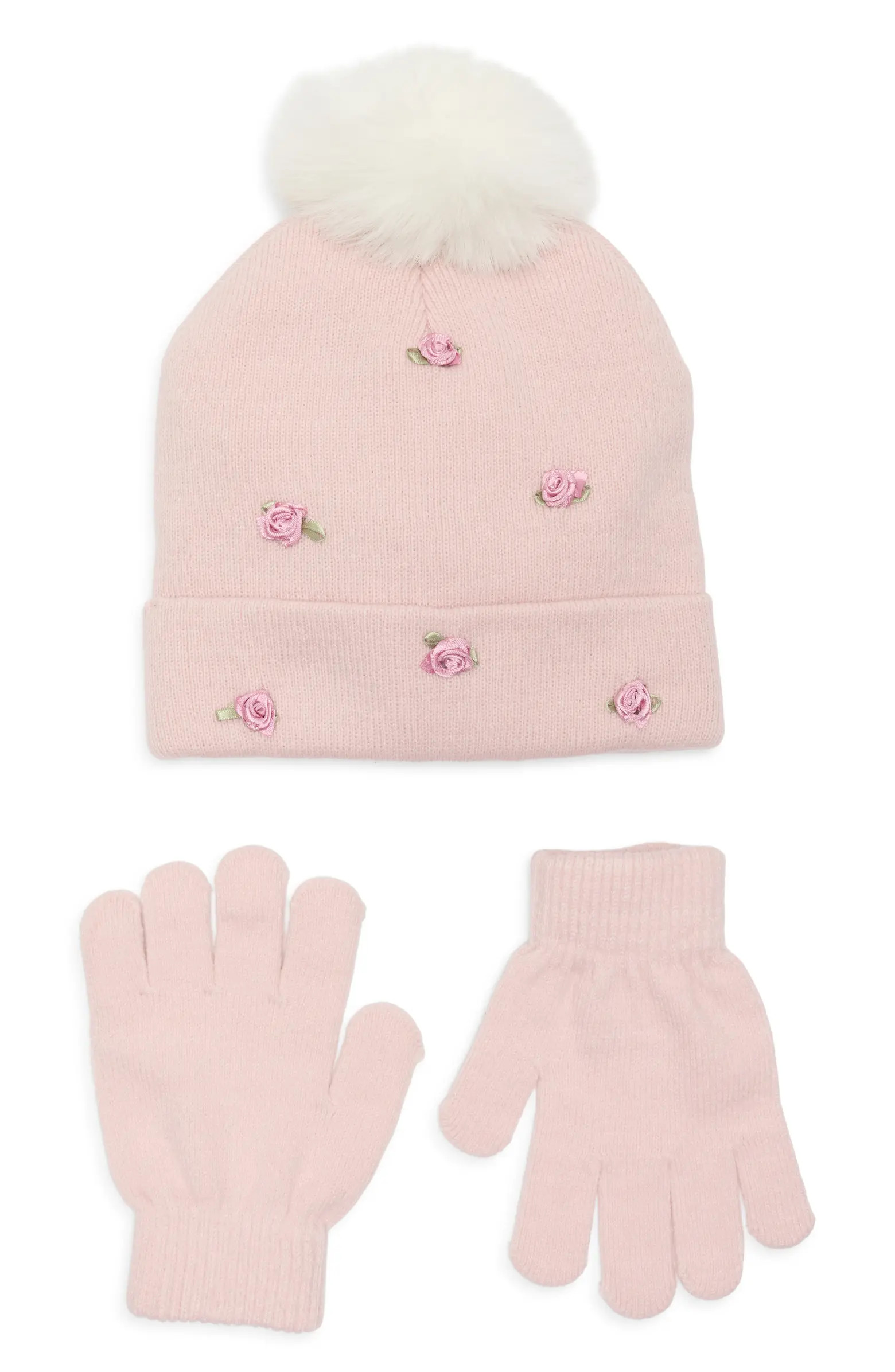 Kids' Rosette Beanie & Gloves Set | Nordstrom