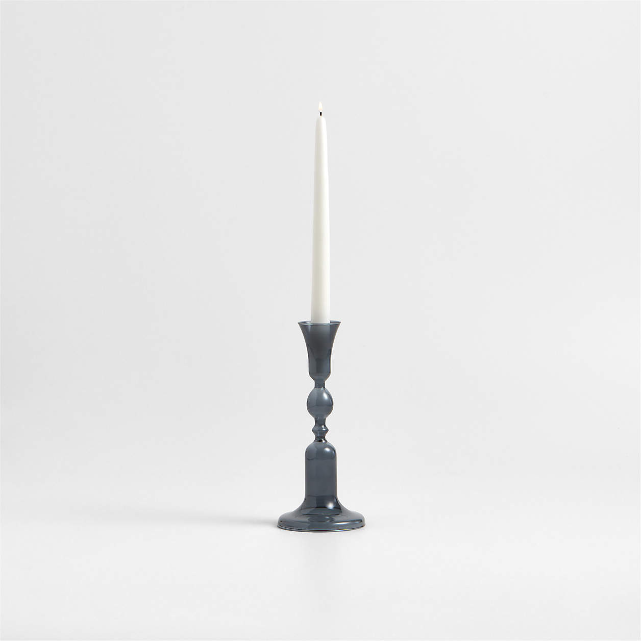 Milano Medium Amber Glass Taper Candle Holder 9.3" + Reviews | Crate & Barrel | Crate & Barrel