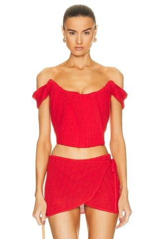 Miaou Cleo Corset in Red | FWRD 