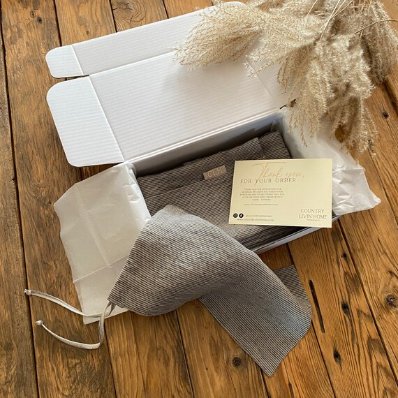 Striped Linen Tea Towel or Set of 2 | Etsy (CAD)