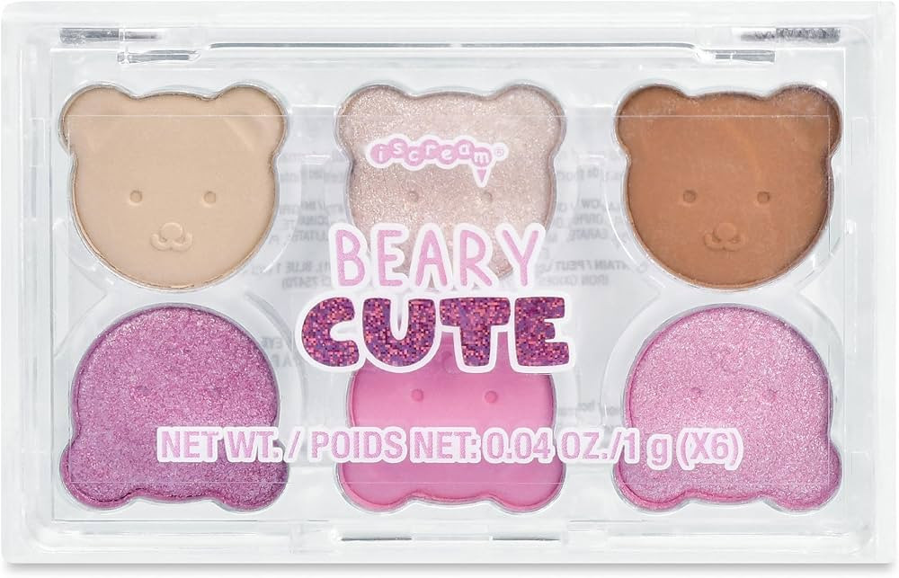 iscream Beary Cute Soft Shades Glitter and Matte Eyeshadow Palette, Pinks and Neutrals | Amazon (US)