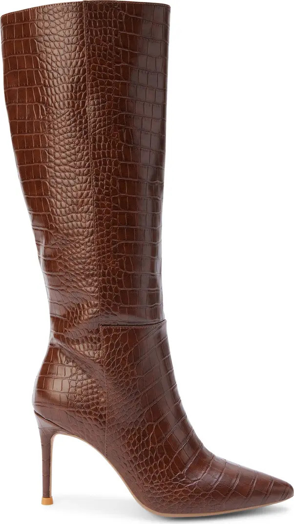 Alina Reptile Embossed Knee High Stiletto Boot (Women) | Nordstrom